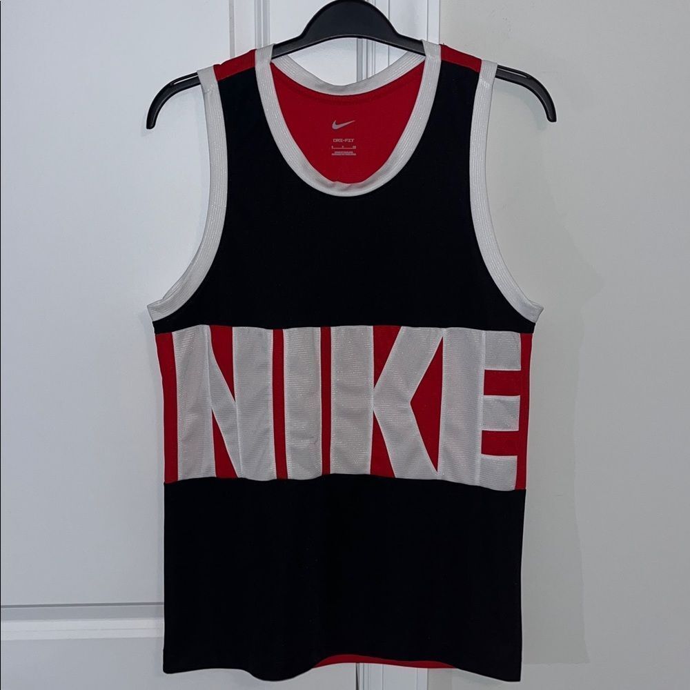 Nike Dri Fit Sewn BIG LOGO running marathon t shirt tank Singlet shirt S